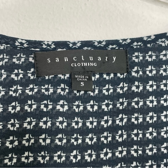 SANCTUARY Boho Print Patterned Semi-Sheer Long Sleeve Blouse Women's Small - Picture 15 of 15